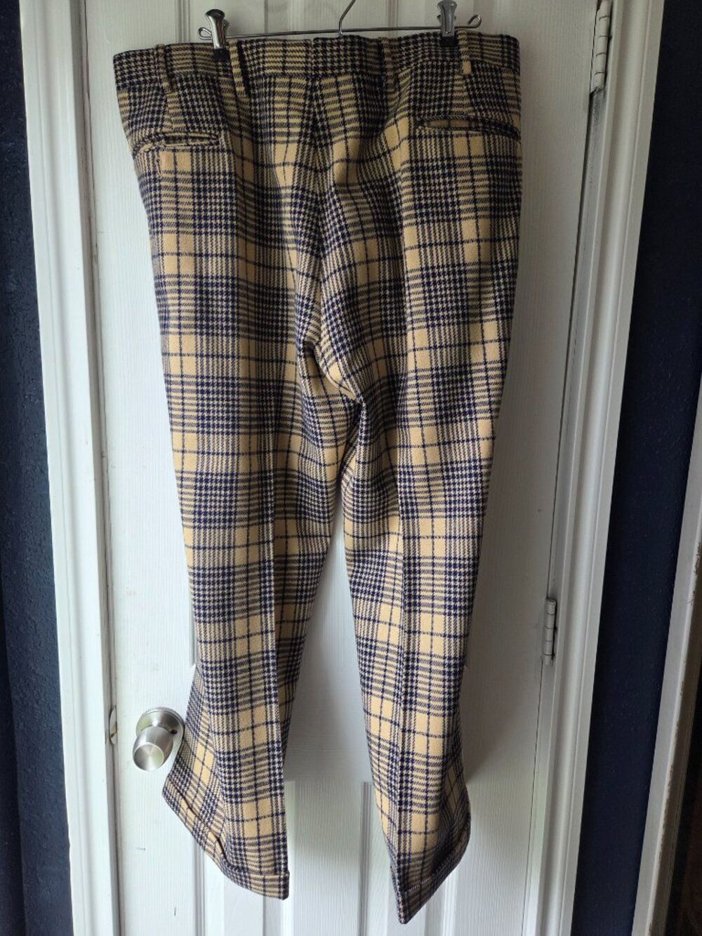Vintage Men's Wool Camel Navy Trousers 40" x 28" Italy - Picture 6 of 8
